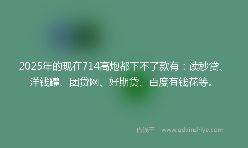 2025年的现在714高炮都下不了款有：读秒贷、洋钱罐、团贷网、好期贷、百度有钱花等。