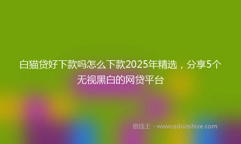 白猫贷好下款吗怎么下款2025年精选，分享5个无视黑白的网贷平台