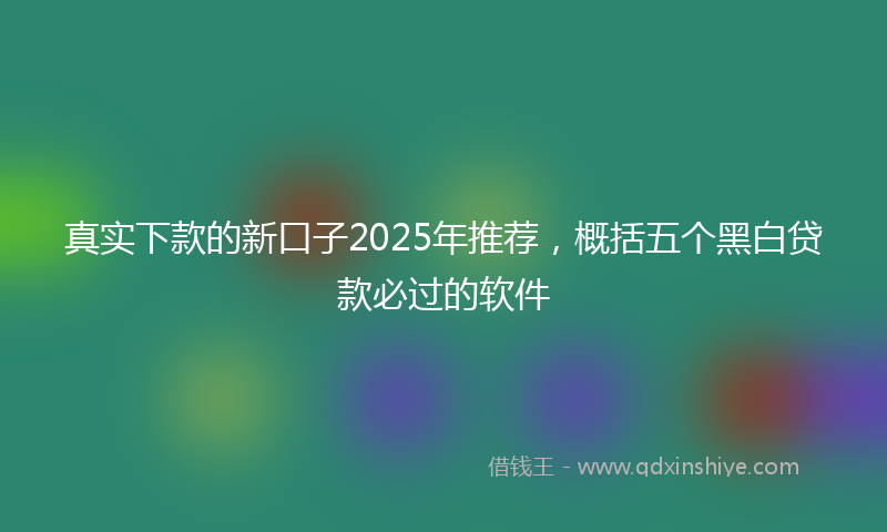 真实下款的新口子2025年推荐，概括五个黑白贷款必过的软件