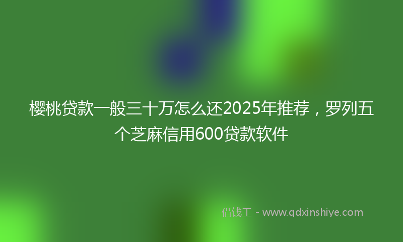 樱桃贷款一般三十万怎么还2025年推荐，罗列五个芝麻信用600贷款软件