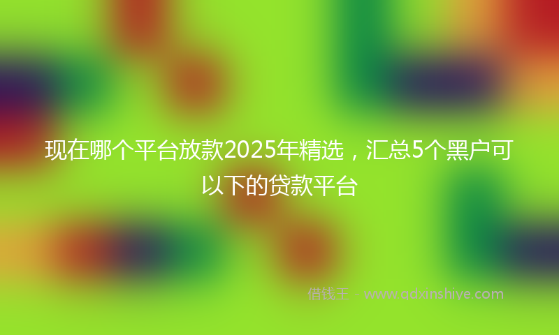现在哪个平台放款2025年精选，汇总5个黑户可以下的贷款平台