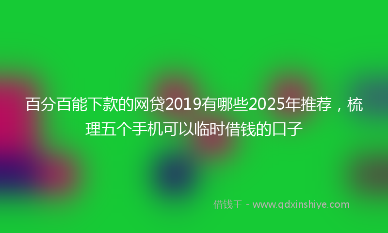 百分百能下款的网贷2019有哪些2025年推荐，梳理五个手机可以临时借钱的口子