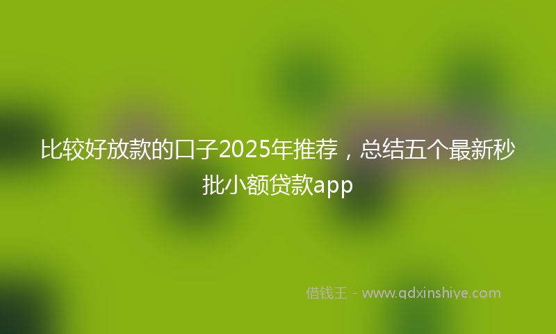比较好放款的口子2025年推荐，总结五个最新秒批小额贷款app