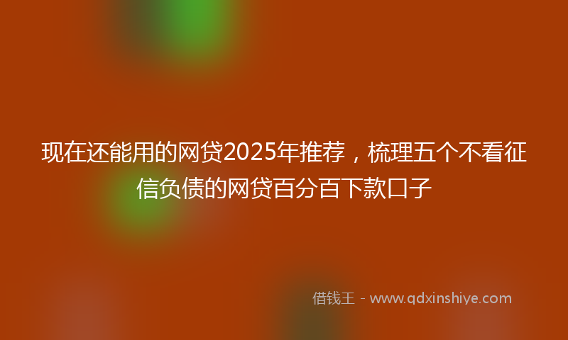 现在还能用的网贷2025年推荐，梳理五个不看征信负债的网贷百分百下款口子