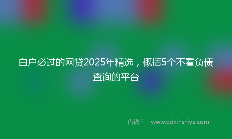 白户必过的网贷2025年精选，概括5个不看负债查询的平台