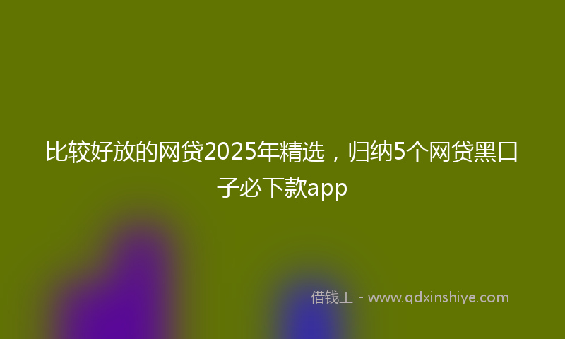 比较好放的网贷2025年精选,归纳5个网贷黑口子必下款app