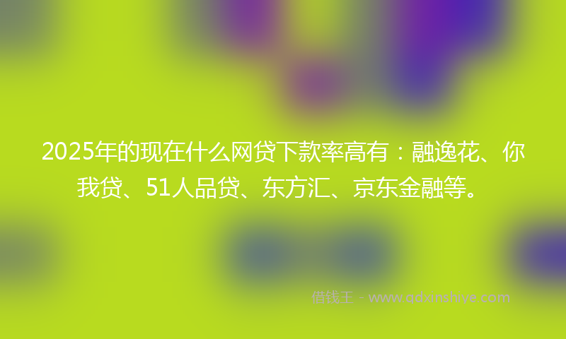 2025年的现在什么网贷下款率高有：融逸花、你我贷、51人品贷、东方汇、京东金融等。