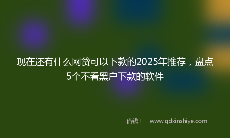 现在还有什么网贷可以下款的2025年推荐，盘点5个不看黑户下款的软件