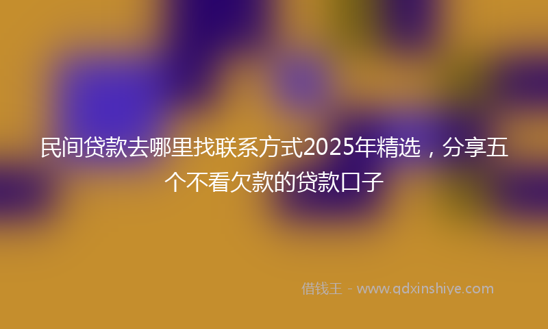 民间贷款去哪里找联系方式2025年精选，分享五个不看欠款的贷款口子