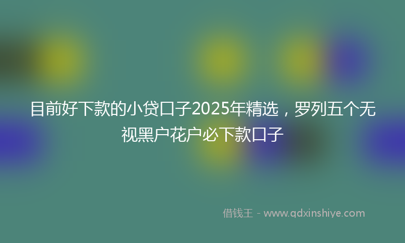 目前好下款的小贷口子2025年精选，罗列五个无视黑户花户必下款口子