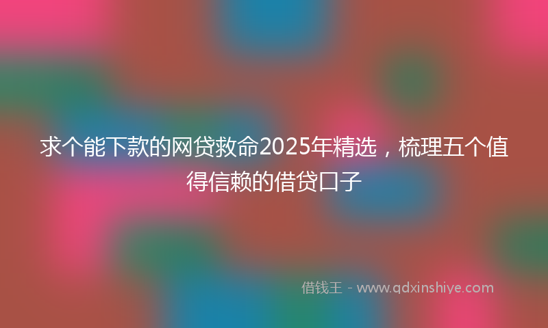 求个能下款的网贷救命2025年精选，梳理五个值得信赖的借贷口子