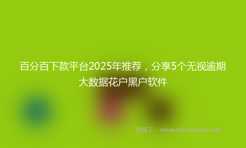 百分百下款平台2025年推荐,分享5个无视逾期大数据花户黑户软件