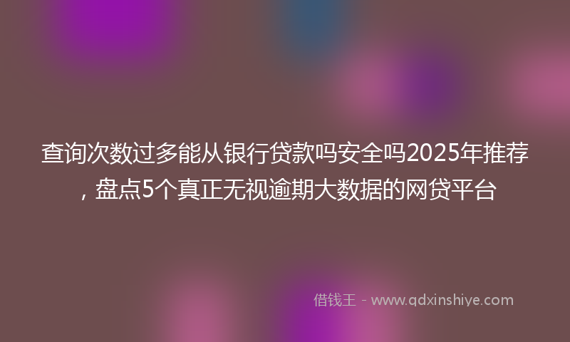 查询次数过多能从银行贷款吗安全吗2025年推荐，盘点5个真正无视逾期大数据的网贷平台