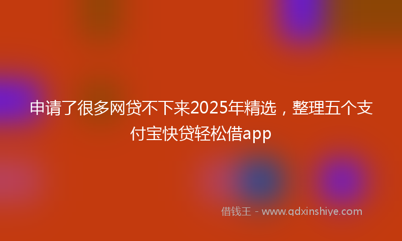 申请了很多网贷不下来2025年精选，整理五个支付宝快贷轻松借app