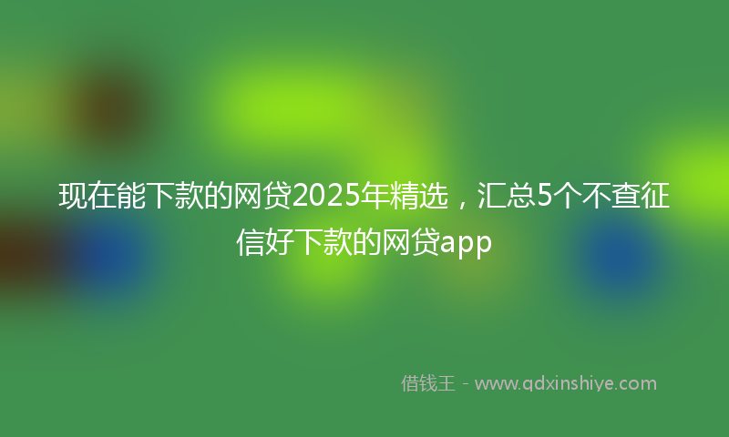 现在能下款的网贷2025年精选，汇总5个不查征信好下款的网贷app