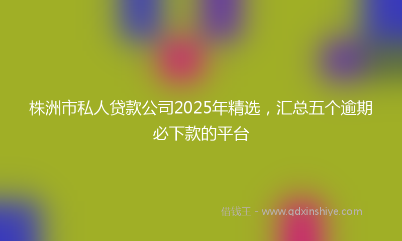 株洲市私人贷款公司2025年精选，汇总五个逾期必下款的平台