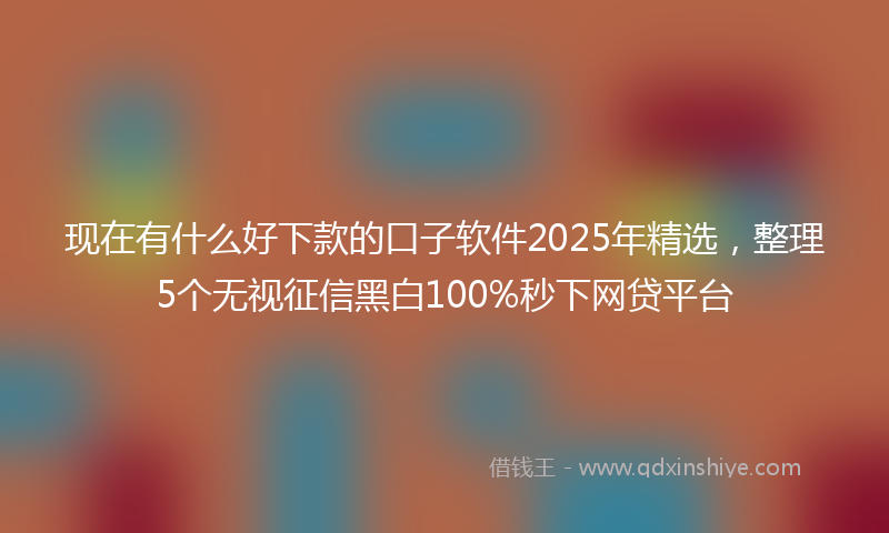 现在有什么好下款的口子软件2025年精选，整理5个无视征信黑白100%秒下网贷平台