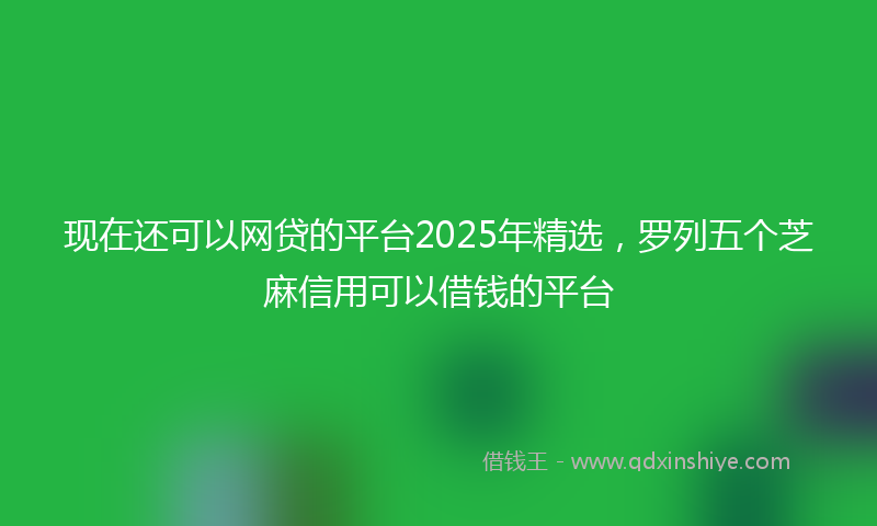 现在还可以网贷的平台2025年精选，罗列五个芝麻信用可以借钱的平台