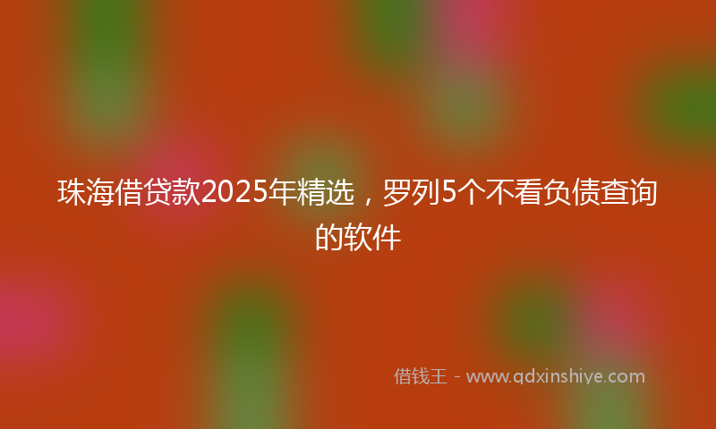珠海借贷款2025年精选，罗列5个不看负债查询的软件