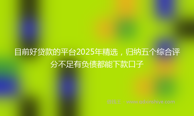 目前好贷款的平台2025年精选，归纳五个综合评分不足有负债都能下款口子