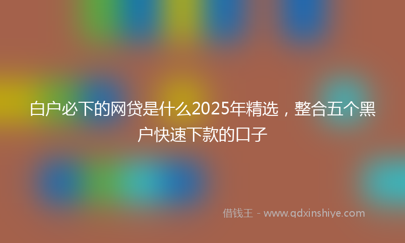白户必下的网贷是什么2025年精选，整合五个黑户快速下款的口子