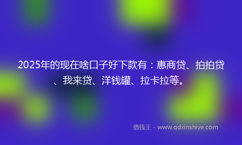 2025年的现在啥口子好下款有：惠商贷、拍拍贷、我来贷、洋钱罐、拉卡拉等。