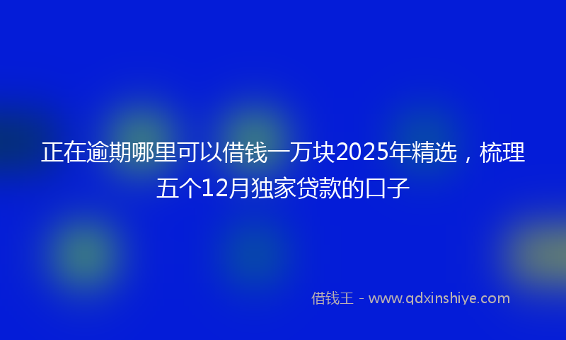 正在逾期哪里可以借钱一万块2025年精选，梳理五个12月独家贷款的口子