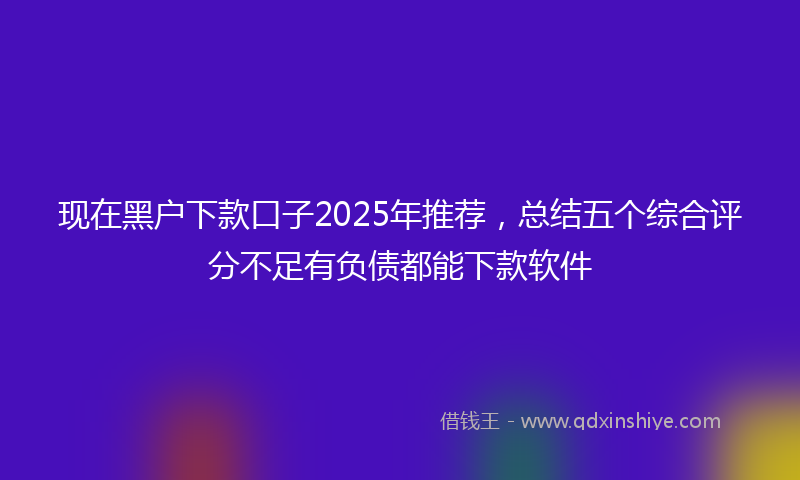 现在黑户下款口子2025年推荐，总结五个综合评分不足有负债都能下款软件