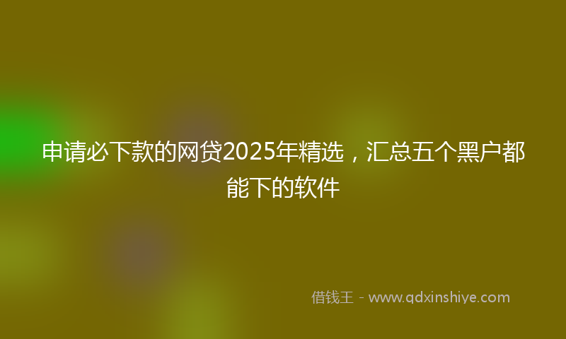 申请必下款的网贷2025年精选，汇总五个黑户都能下的软件