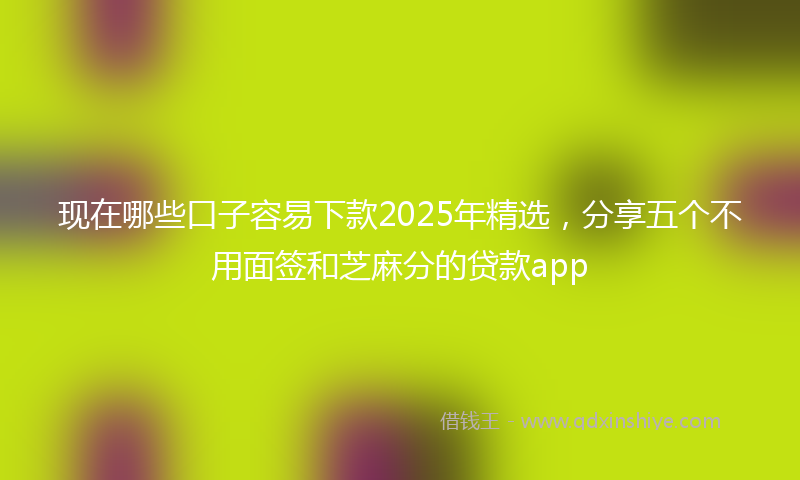 现在哪些口子容易下款2025年精选，分享五个不用面签和芝麻分的贷款app
