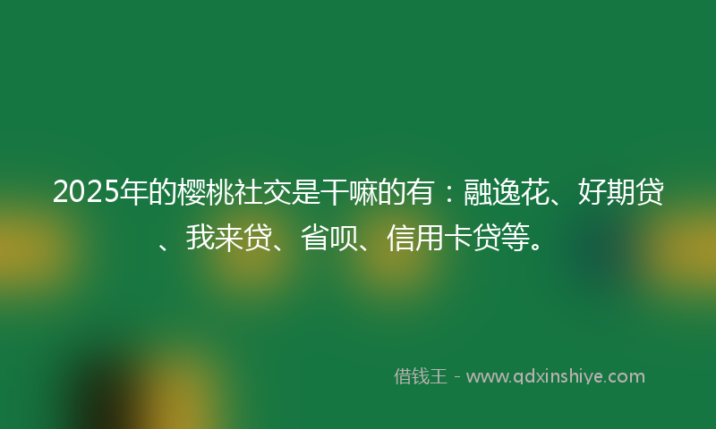 2025年的樱桃社交是干嘛的有：融逸花、好期贷、我来贷、省呗、信用卡贷等。