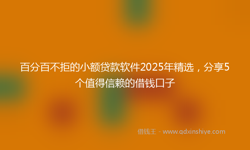 百分百不拒的小额贷款软件2025年精选，分享5个值得信赖的借钱口子