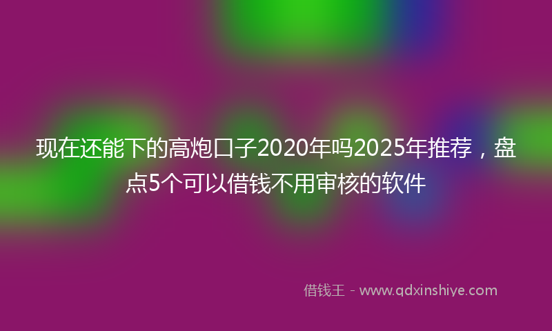 现在还能下的高炮口子2020年吗2025年推荐，盘点5个可以借钱不用审核的软件