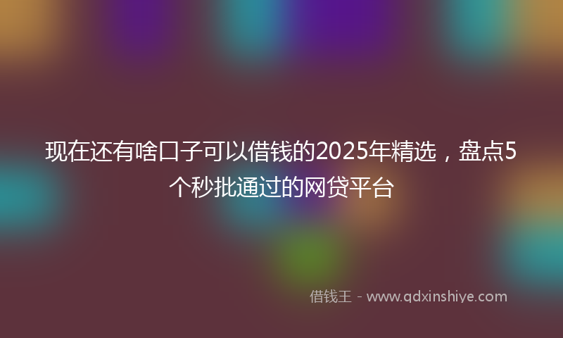 现在还有啥口子可以借钱的2025年精选，盘点5个秒批通过的网贷平台
