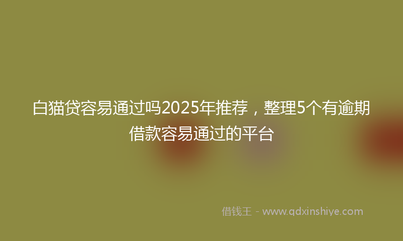 白猫贷容易通过吗2025年推荐，整理5个有逾期借款容易通过的平台