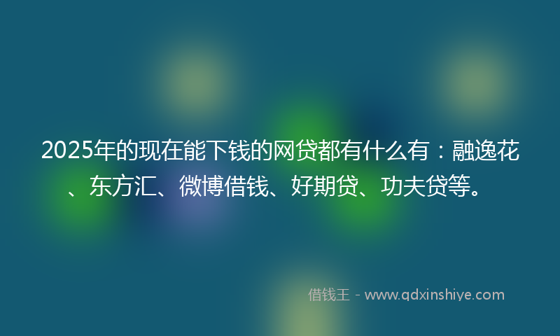 2025年的现在能下钱的网贷都有什么有：融逸花、东方汇、微博借钱、好期贷、功夫贷等。