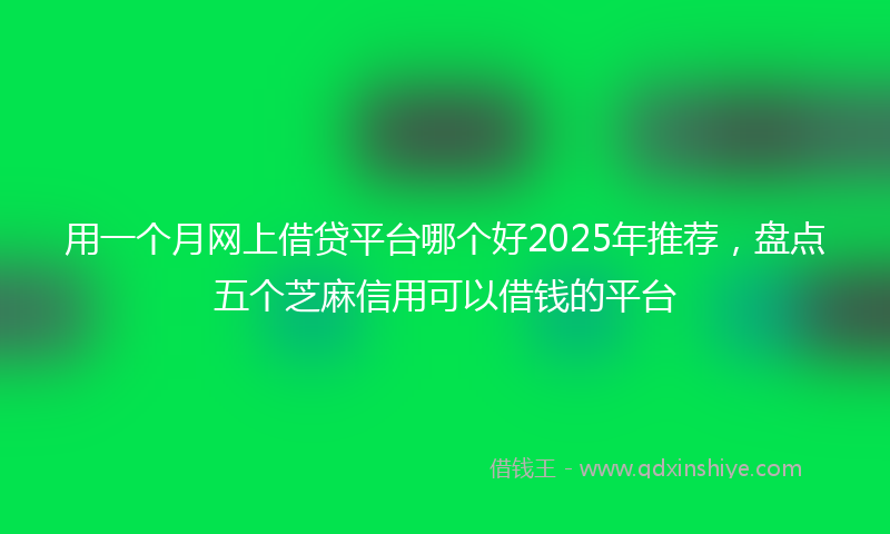 用一个月网上借贷平台哪个好2025年推荐，盘点五个芝麻信用可以借钱的平台