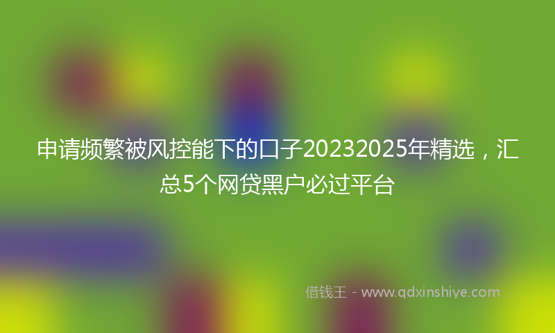 申请频繁被风控能下的口子20232025年精选，汇总5个网贷黑户必过平台