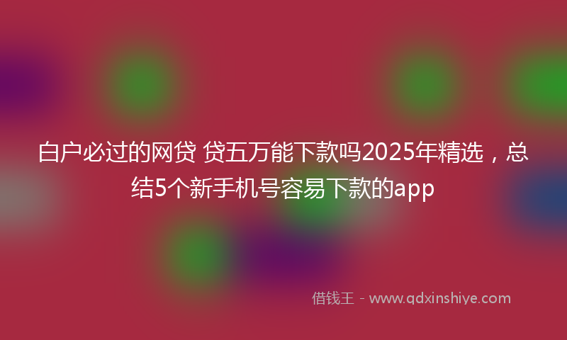 白户必过的网贷 贷五万能下款吗2025年精选，总结5个新手机号容易下款的app