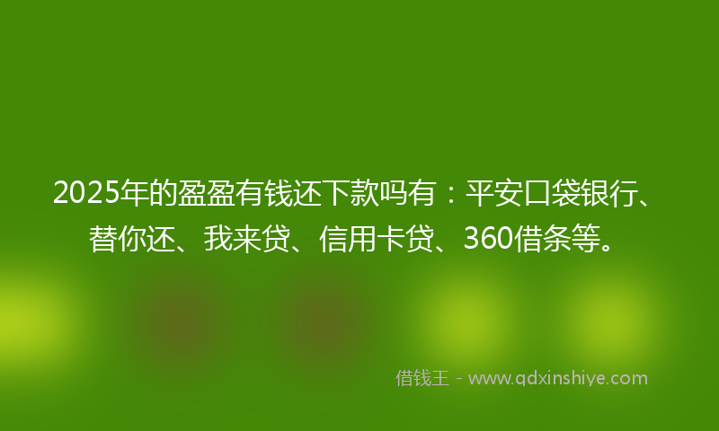 2025年的盈盈有钱还下款吗有：平安口袋银行、替你还、我来贷、信用卡贷、360借条等。