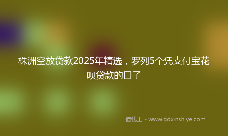 株洲空放贷款2025年精选,罗列5个凭支付宝花呗贷款的口子