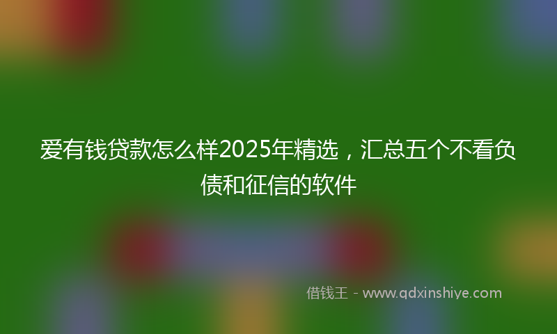 爱有钱贷款怎么样2025年精选，汇总五个不看负债和征信的软件