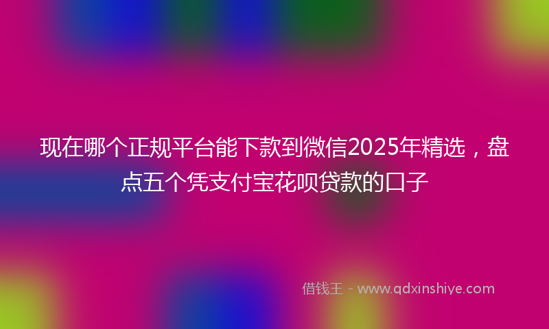 现在哪个正规平台能下款到微信2025年精选，盘点五个凭支付宝花呗贷款的口子