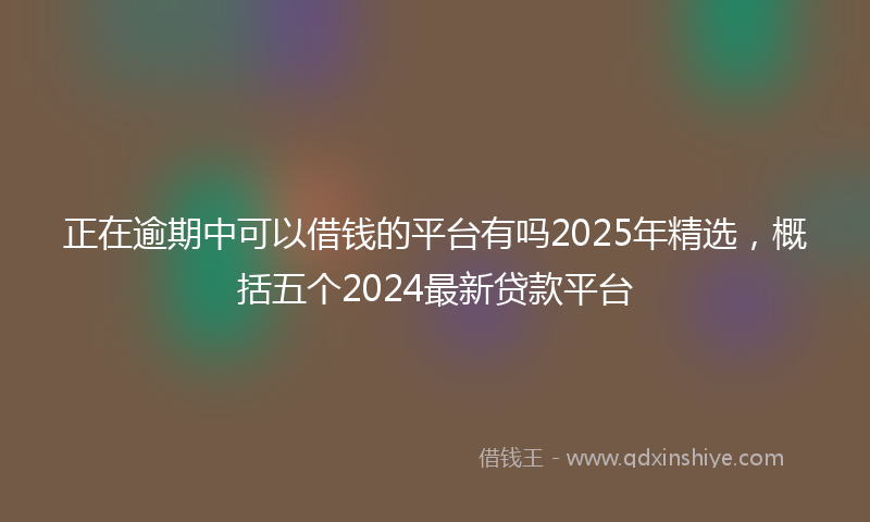 正在逾期中可以借钱的平台有吗2025年精选，概括五个2024最新贷款平台