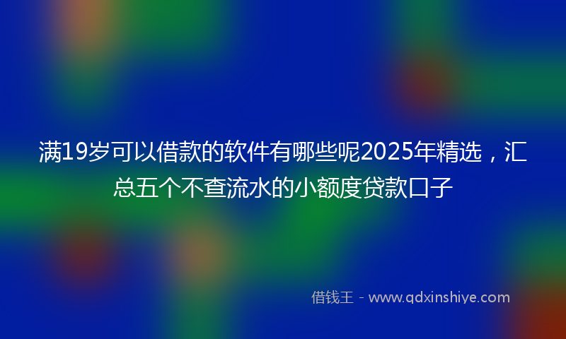 满19岁可以借款的软件有哪些呢2025年精选，汇总五个不查流水的小额度贷款口子
