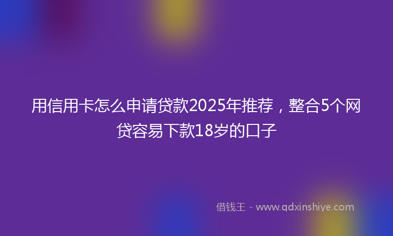 用信用卡怎么申请贷款2025年推荐，整合5个网贷容易下款18岁的口子