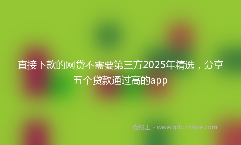 直接下款的网贷不需要第三方2025年精选，分享五个贷款通过高的app