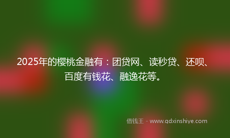 2025年的樱桃金融有：团贷网、读秒贷、还呗、百度有钱花、融逸花等。