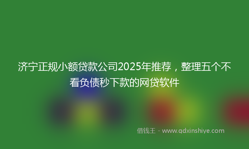 济宁正规小额贷款公司2025年推荐，整理五个不看负债秒下款的网贷软件