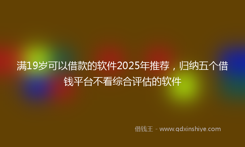 满19岁可以借款的软件2025年推荐，归纳五个借钱平台不看综合评估的软件